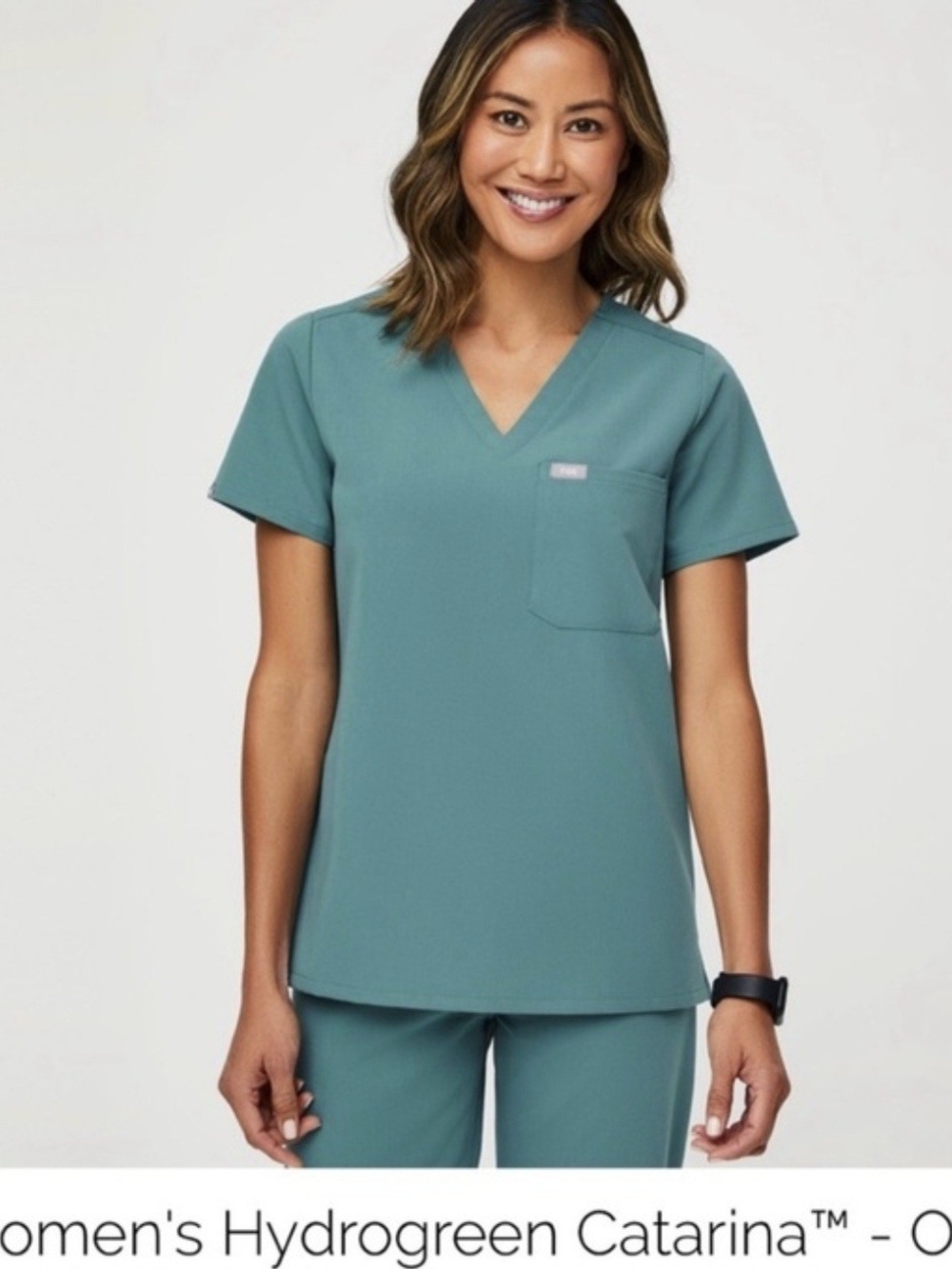 Figs Limited Edition Color Hydrogreen Medical Scrub Top 6X